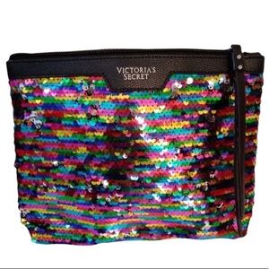 Victoria's Secret Sequins Clutch Bag Dressy Multicolor Glamorous Glitzy Handbag